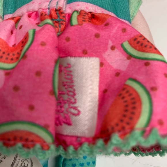Mooshka Tots Plush Stuffed Doll Toy Zapf Karia Cloth Pink Hair Watermelon Dress - Picture 5 of 5